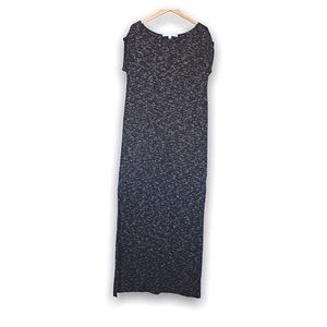 Max Studio Heather Black Maxi Shirt Dress Medium